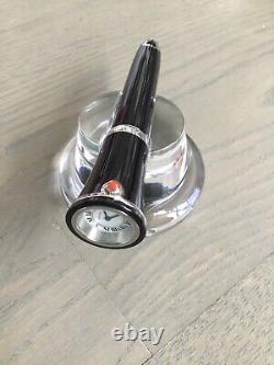 Cartier Black Lacquer Ballpoint with Watch & Crystal Stand Limited Edition-#0223