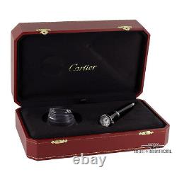 Cartier Black Lacquer Ballpoint with Watch & Crystal Stand Limited Edition -#224
