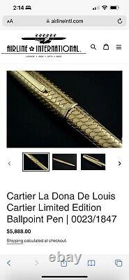 Cartier La Dona De Louis Cartier Limited Edition Ballpoint Pen 0113/1847