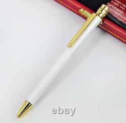 Limited edition Cartier ballpoint pen silver gold bordeaux #3c50ca