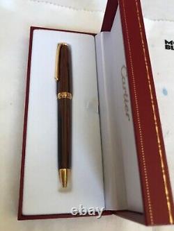 Louis Cartier Ebonite Brown Limited Edition 1847 Ballpoint Pen-Exc. Condition
