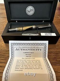 William Henry Cabernet B&W Rollerball Pen Limited Edition 9/100 (MSRP $850)