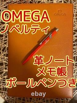 Carnet en cuir avec stylo à bille / Édition limitée Très rare Nouveauté Omega 150e Non utilisé