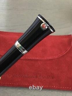 Stylo bille en laque noire Cartier avec montre et support en cristal édition limitée - #0223