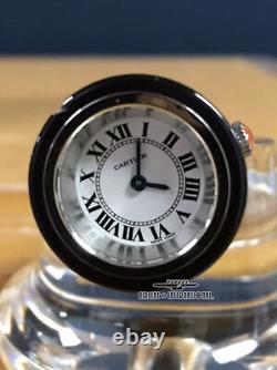 Stylo bille en laque noire Cartier avec montre et support en cristal édition limitée - #224
